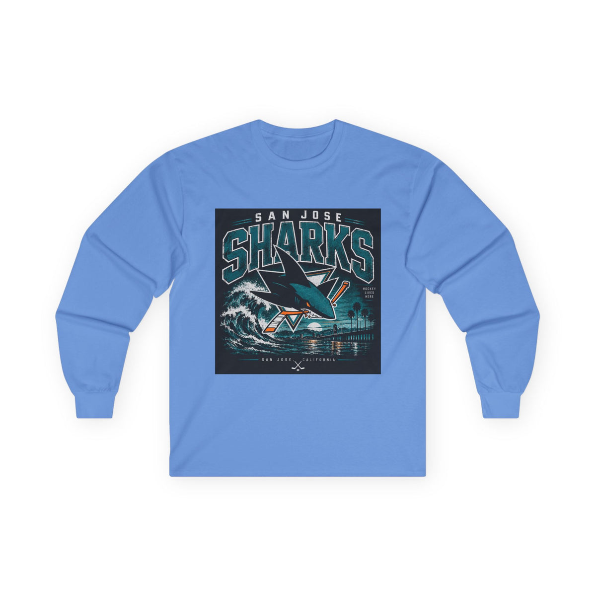 Sharks Wave Hockey Tee - Unisex Ultra Cotton Long Sleeve Tee