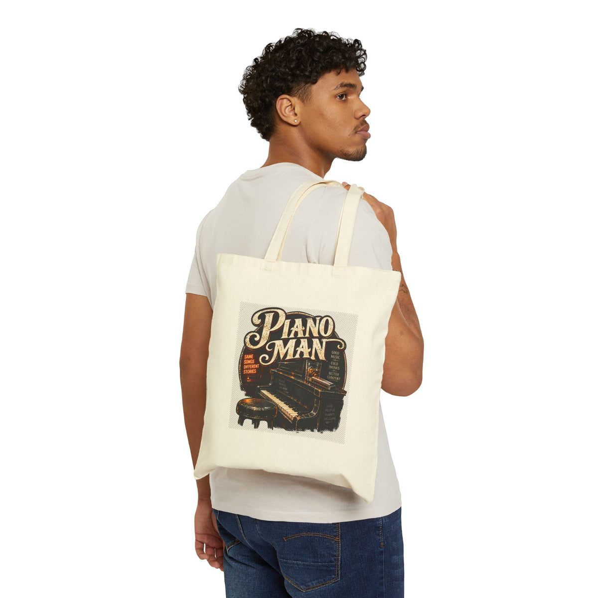 Piano Man Retro Bar - Canvas Tote