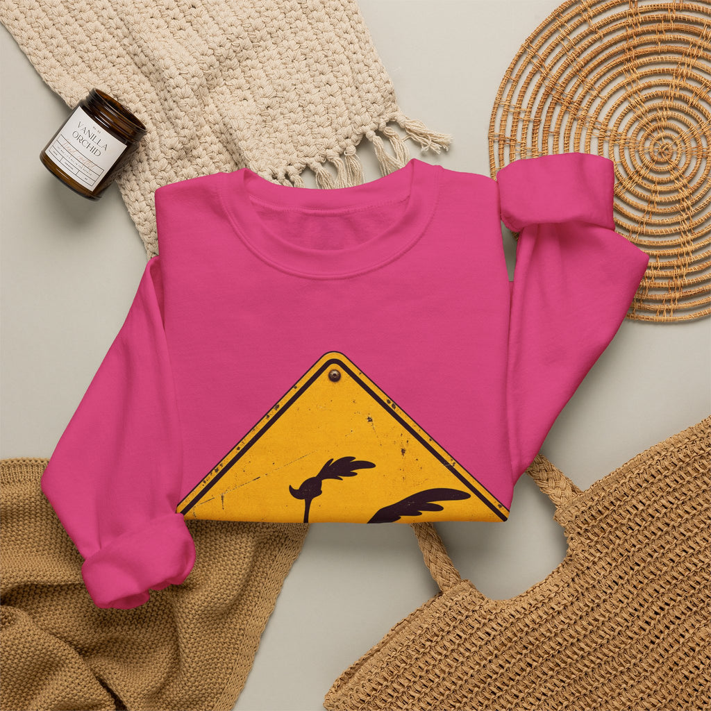 Roadrunner Yellow Diamond Sign - Crewneck Sweatshirt