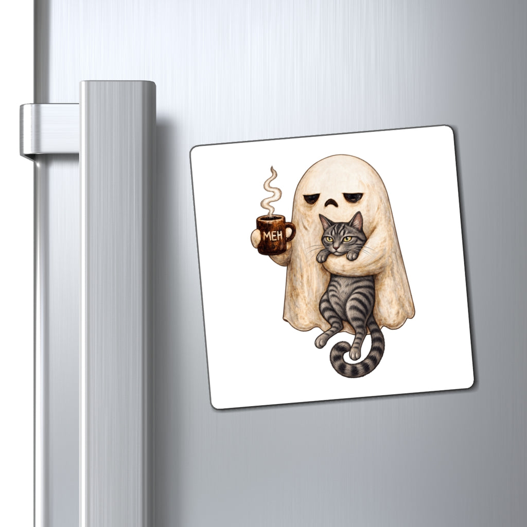 Meh Ghost and Gray Tabby Cat - Magnet