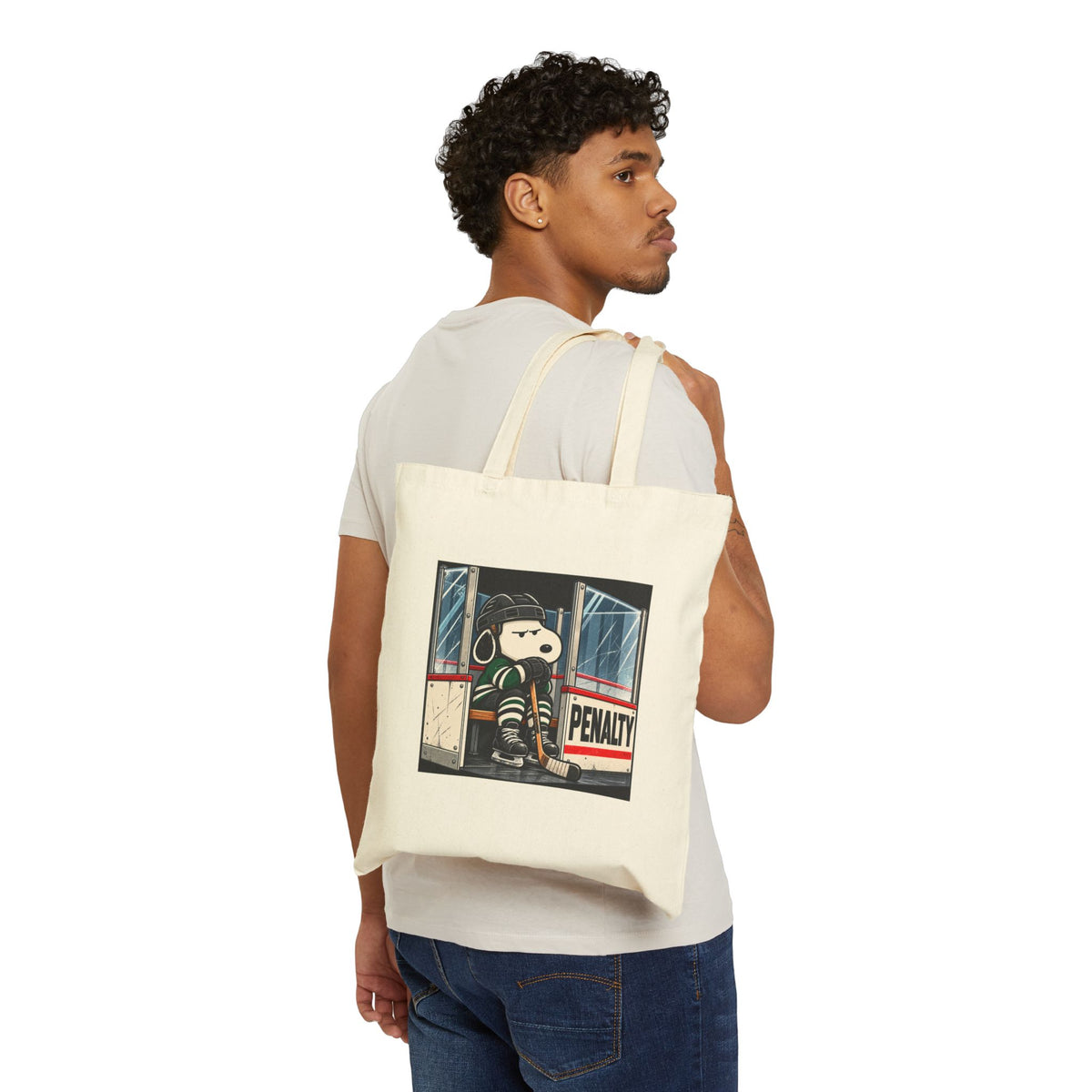 Snoopy Hockey Penalty Box Green - Canvas Tote