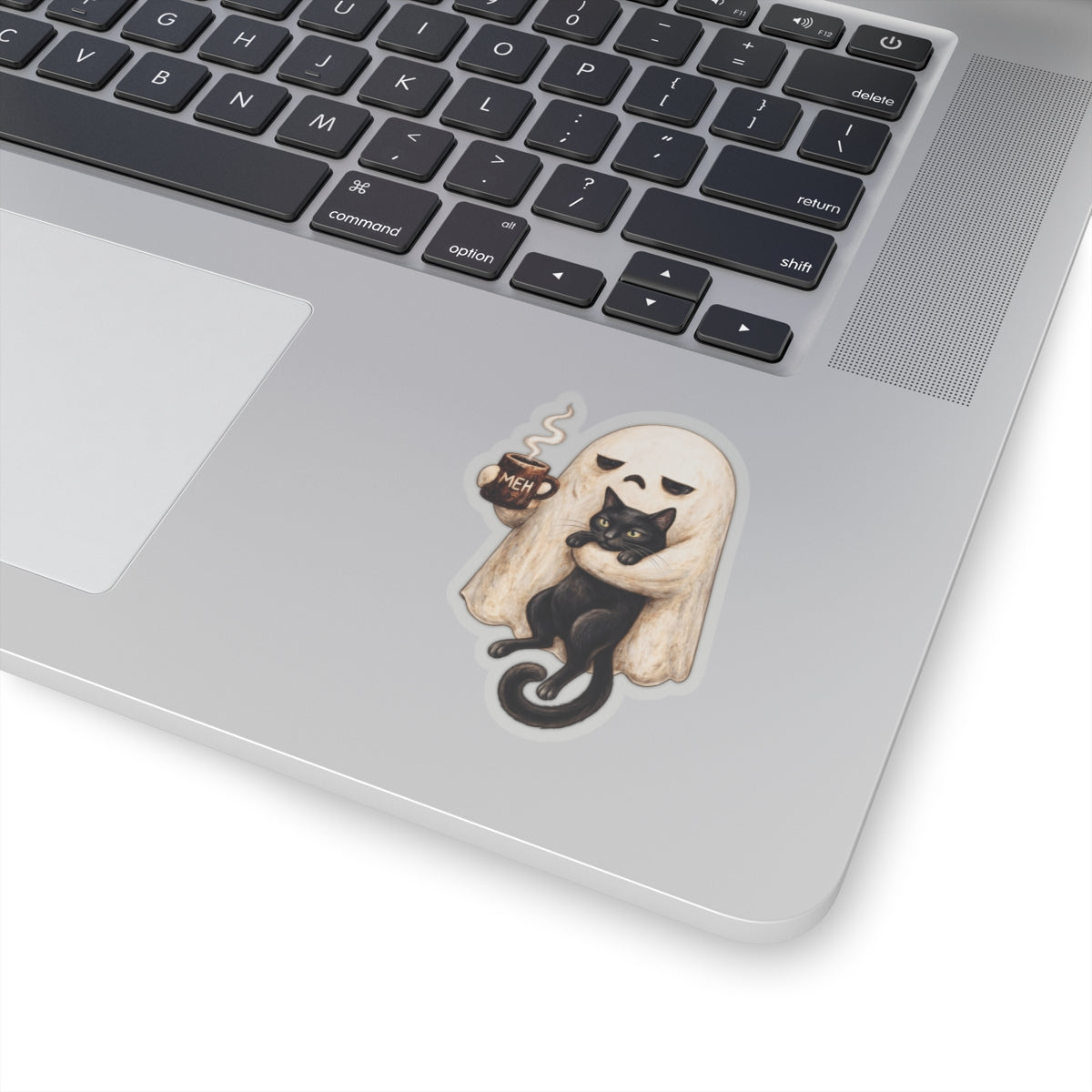 Meh Ghost and Black Cat - Kiss-Cut Sticker