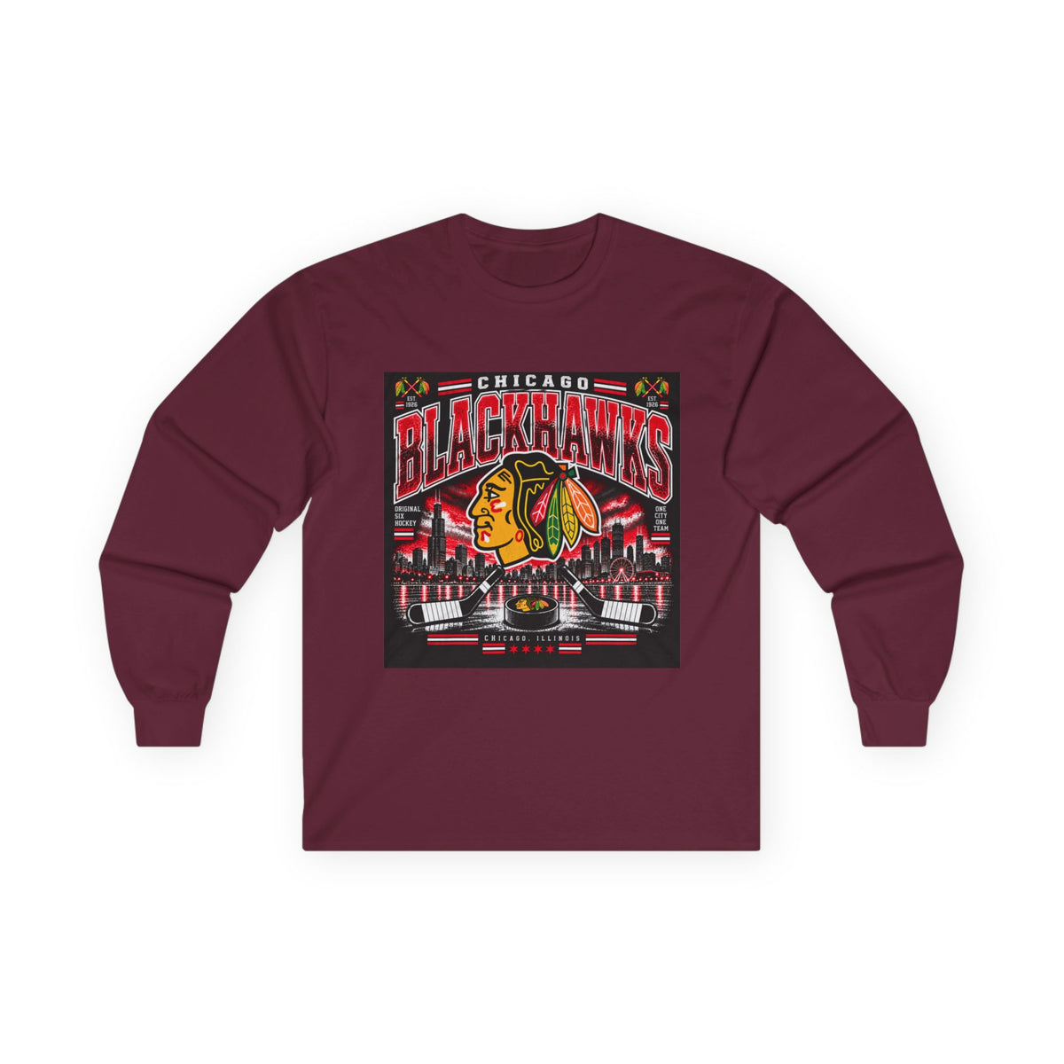 Chicago Blackhawks Heritage - Unisex Ultra Cotton Long Sleeve Tee