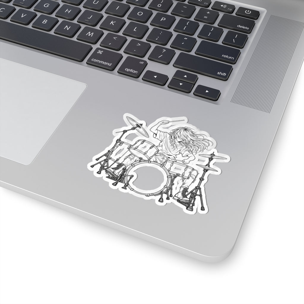 Drummer Sketch - Kiss-Cut Sticker