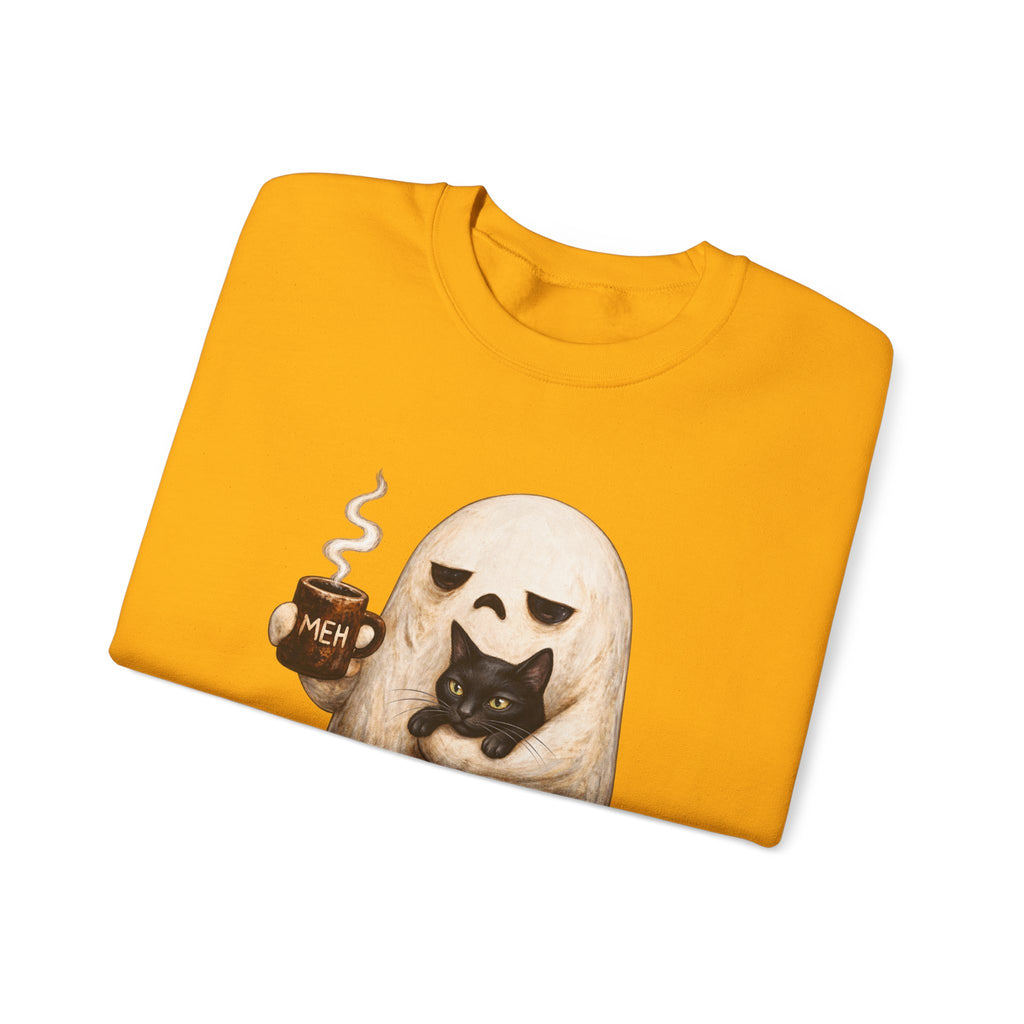 Meh Ghost and Black Cat - Crewneck Sweatshirt
