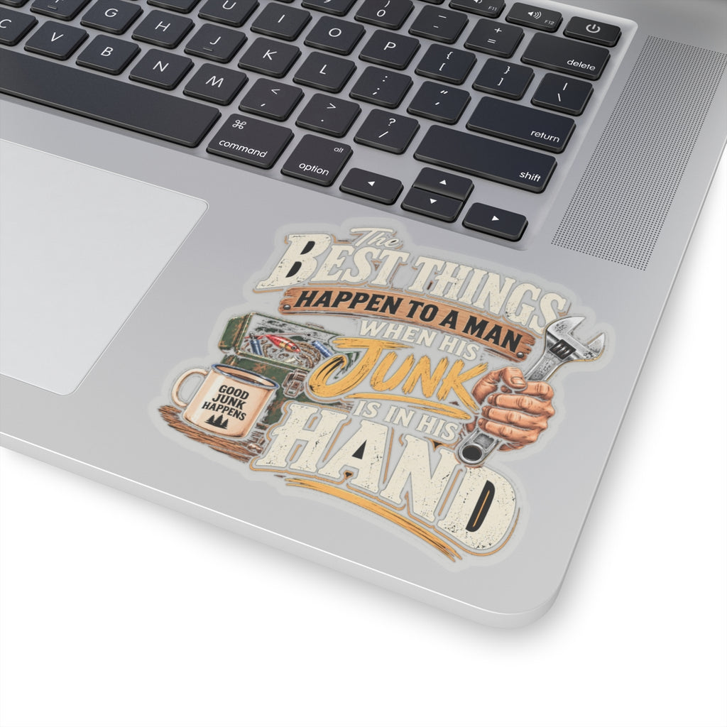 Best Things Happen in a Man's Hand - Kiss-Cut Sticker