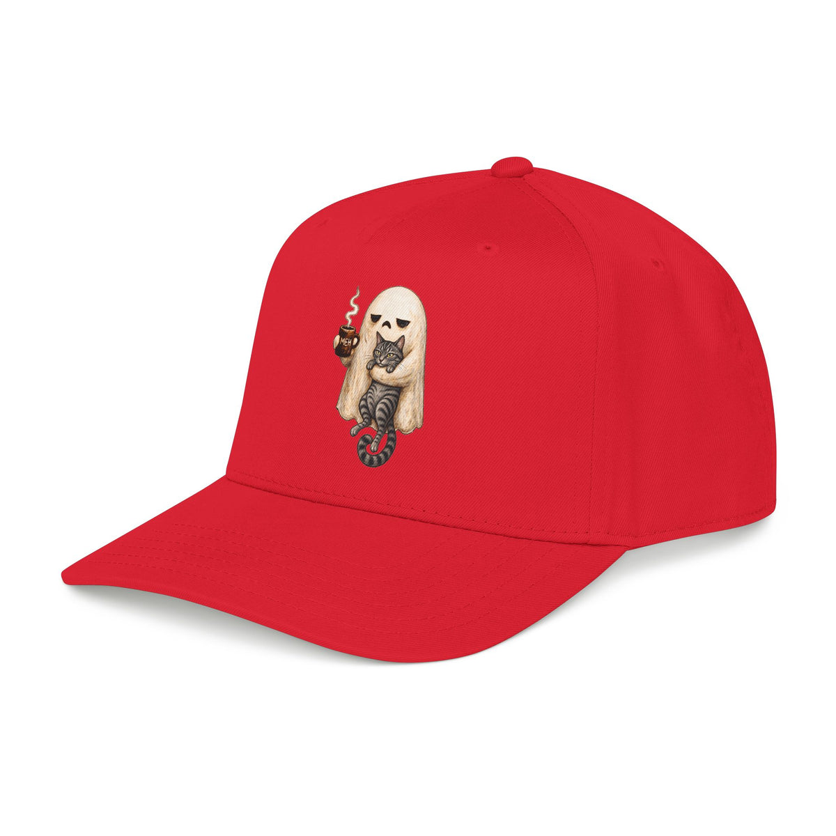 Meh Ghost and Gray Tabby Cat - OTTO Baseball Hat