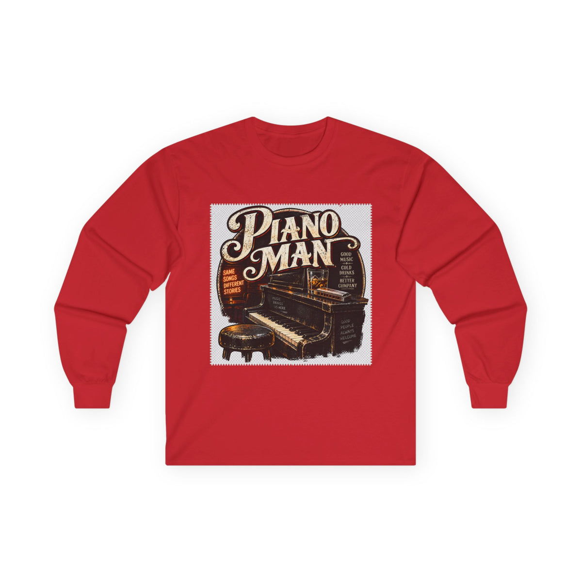 Piano Man Retro Bar - Unisex Ultra Cotton Long Sleeve Tee