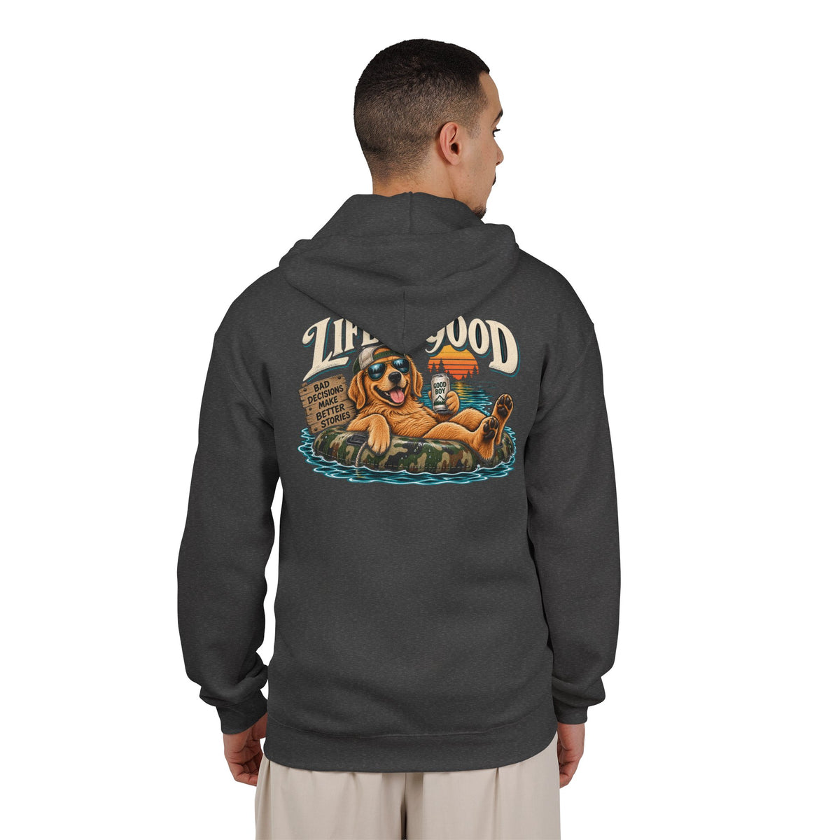 Life is Good Floatin' - Full-Zip Hooded Sweatshirt