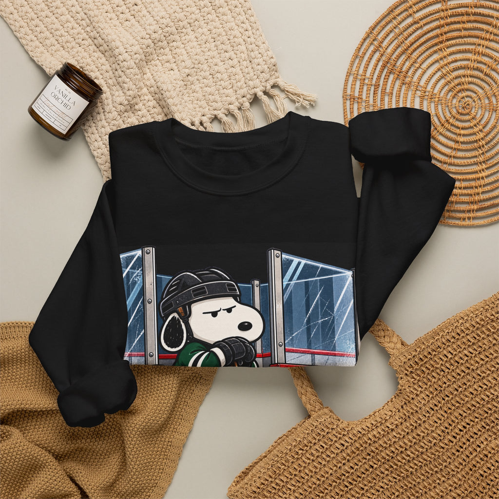 Snoopy Hockey Penalty Box Green - Crewneck Sweatshirt