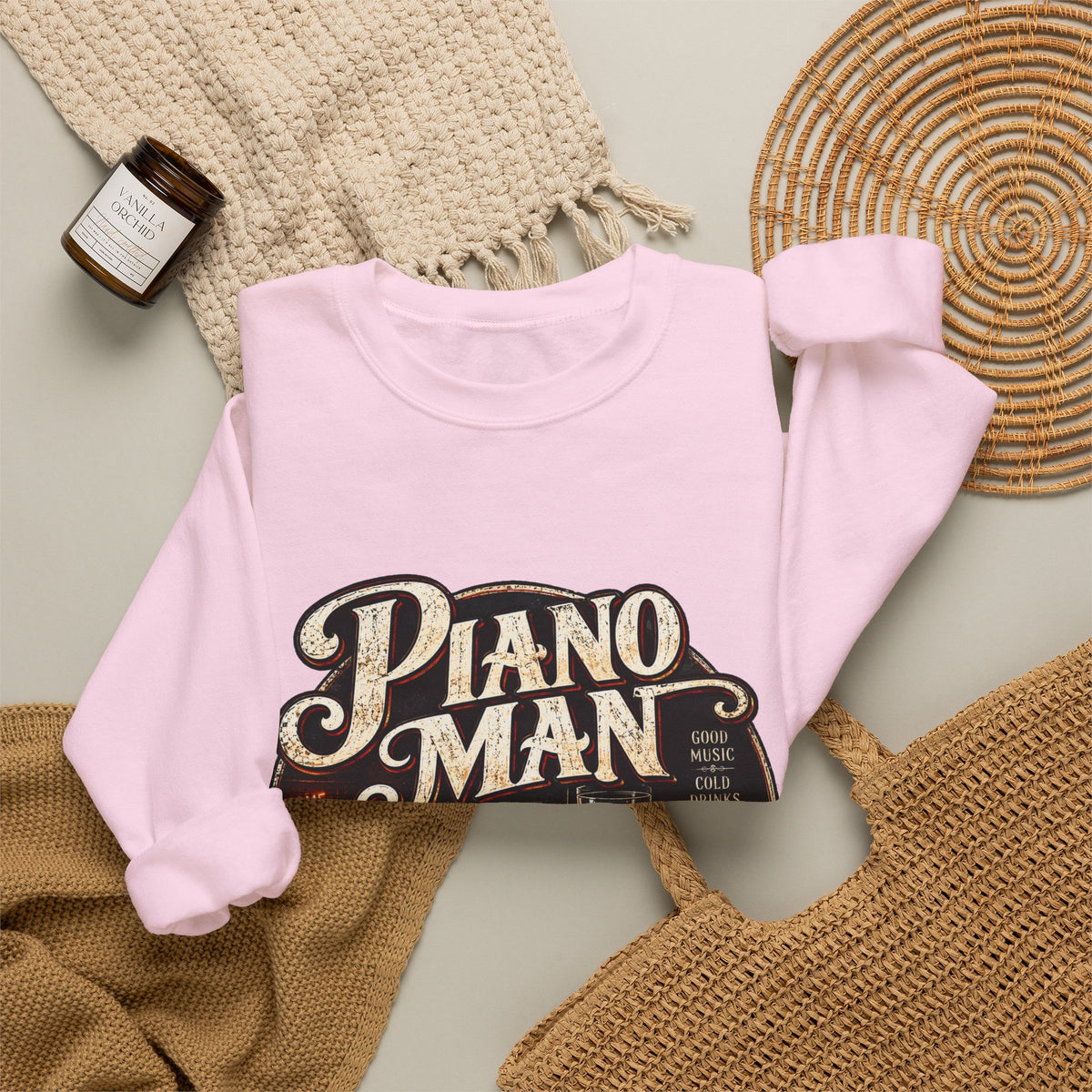 Piano Man Retro Bar - Crewneck Sweatshirt
