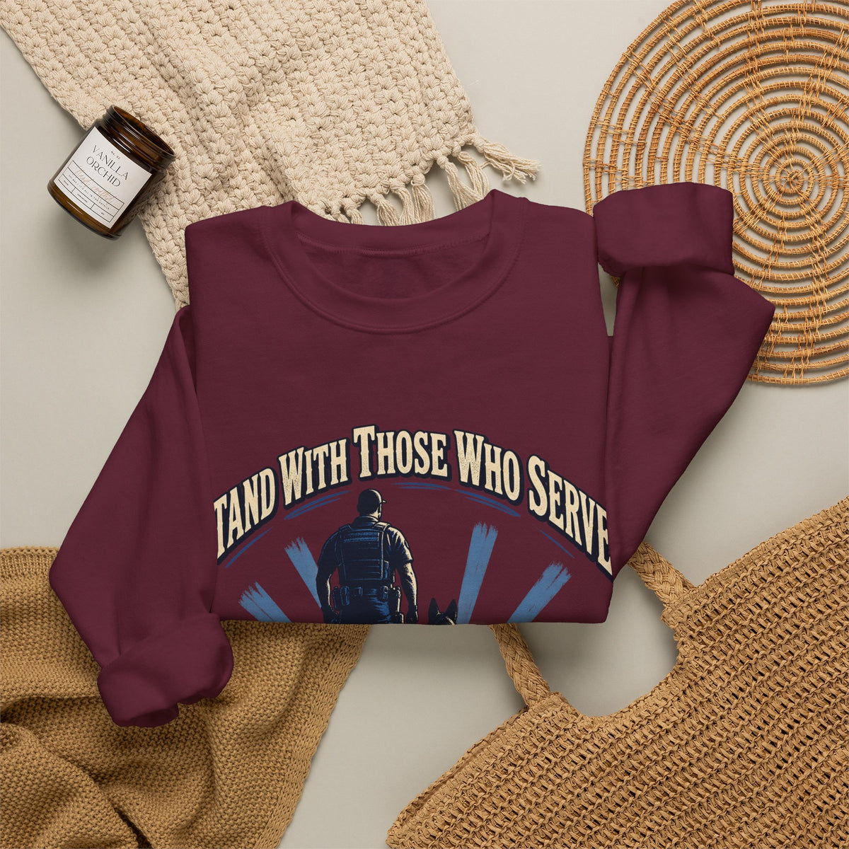 Stand With Those Who Serve Police K9 - Crewneck Sweatshirt