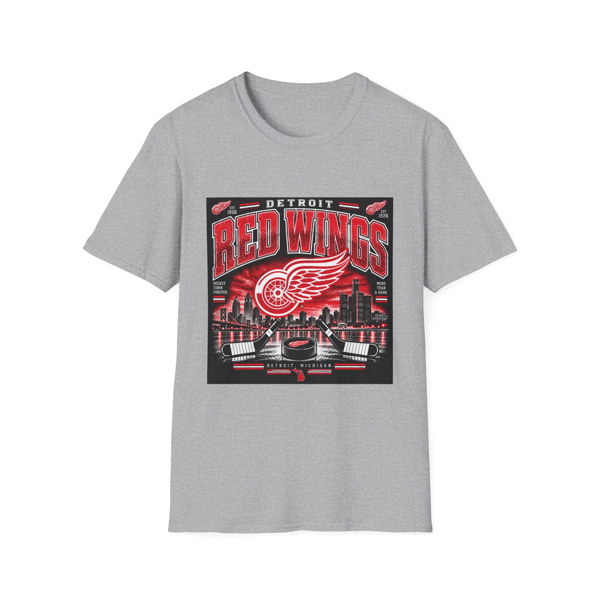 Detroit Red Wings Hockey Skyline - Classic Tee