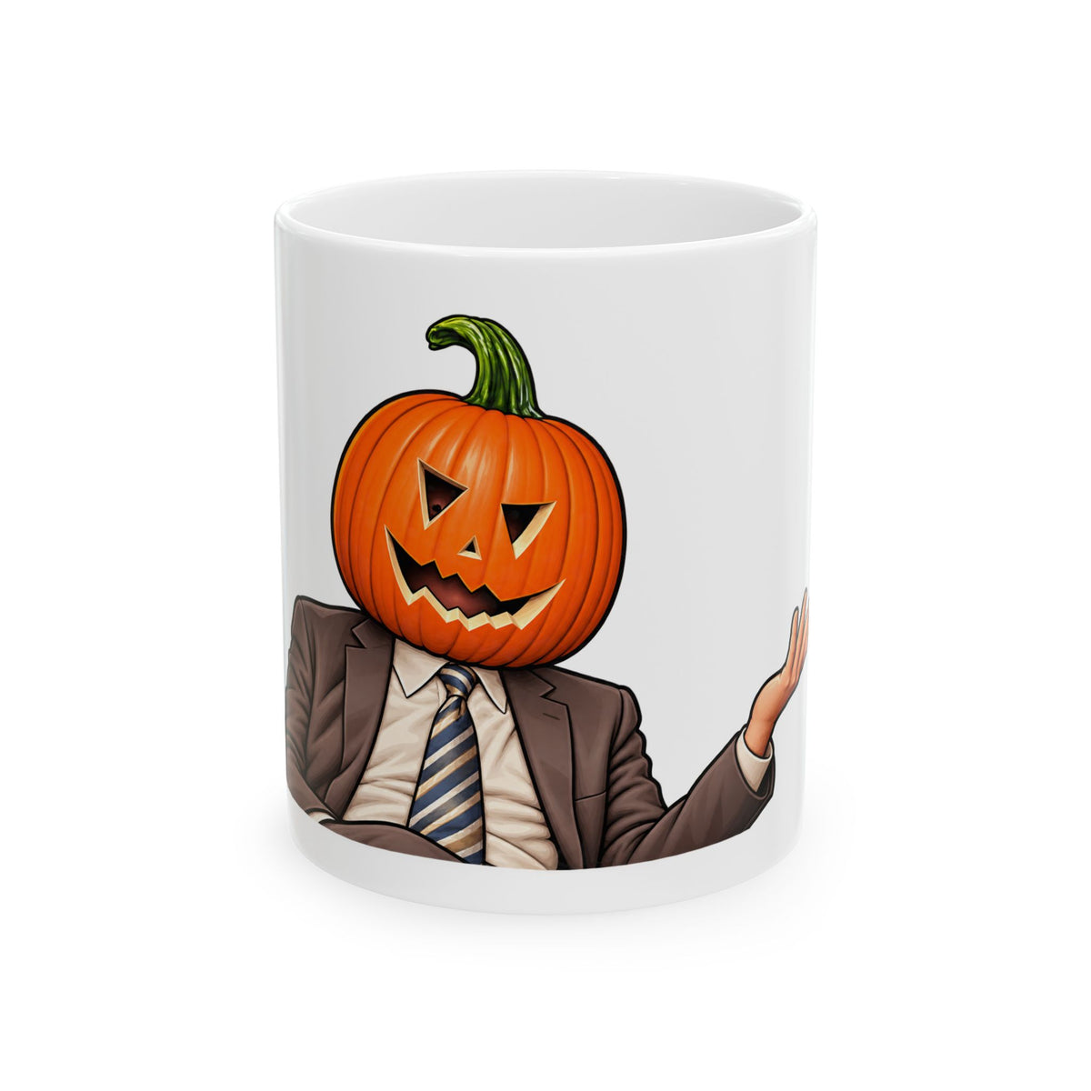Pumpkin Head Office Cartoon - Ceramic Mug 11oz and 15oz