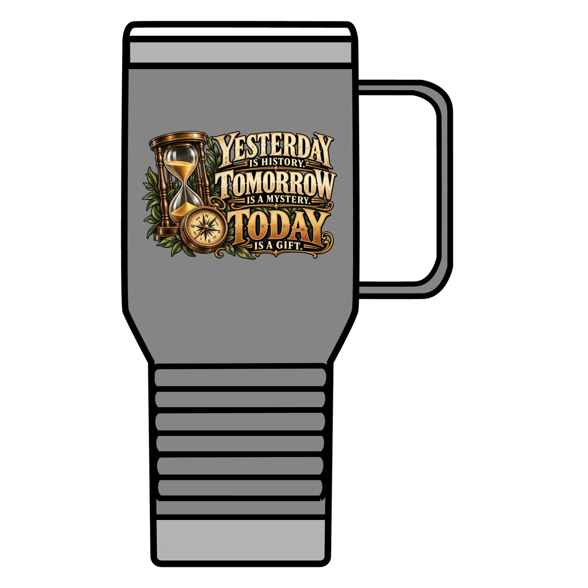 Yesterday Tomorrow Today - Transparent - 20oz Insulated Mug