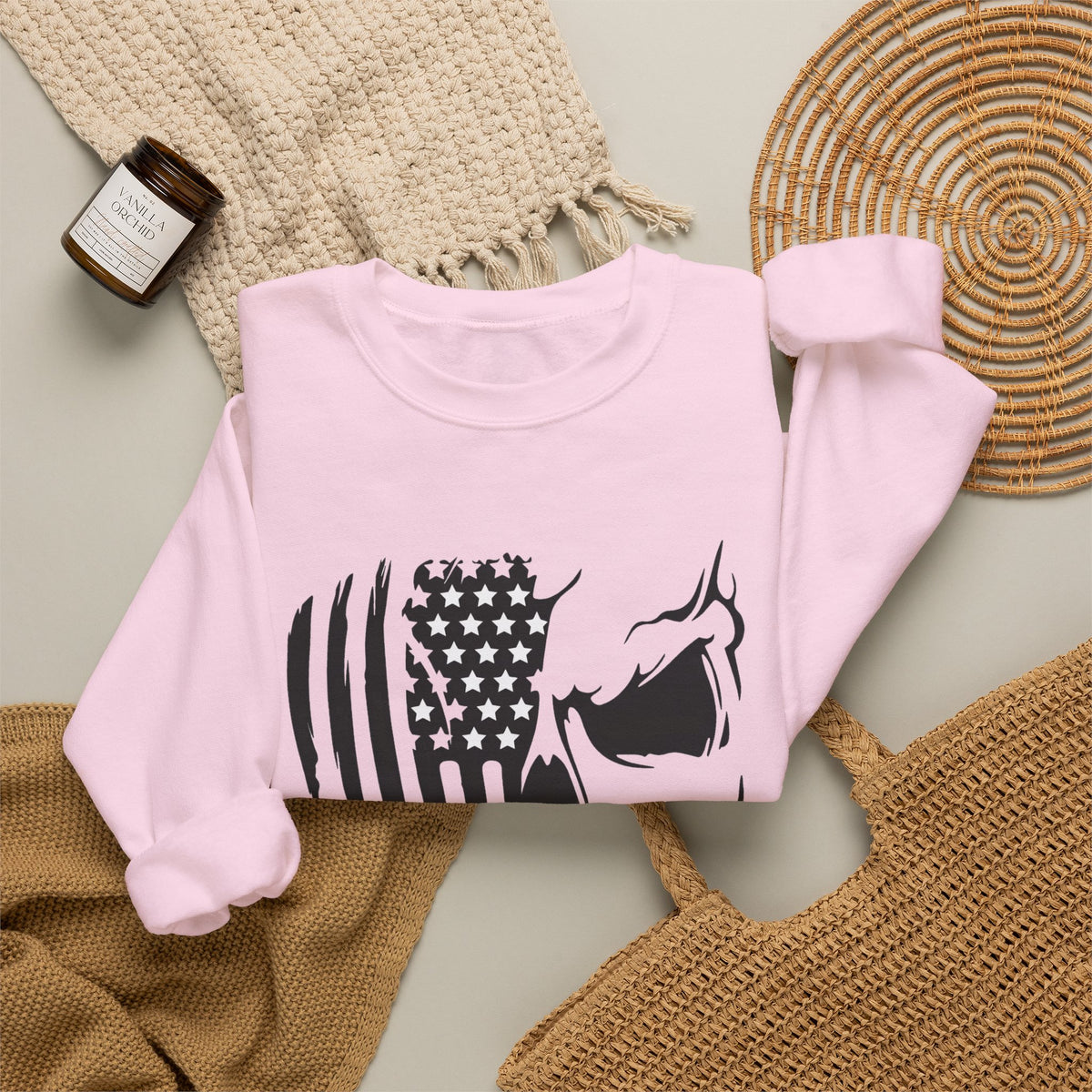 Stars, Stripes & Skulls - Crewneck Sweatshirt