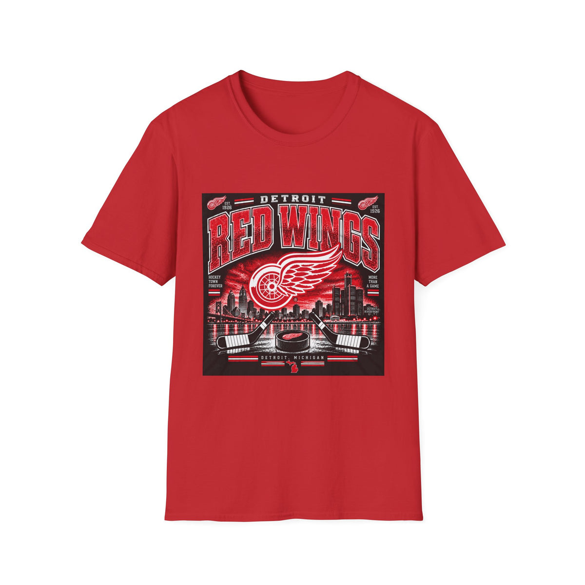 Detroit Red Wings Hockey Skyline - Classic Tee