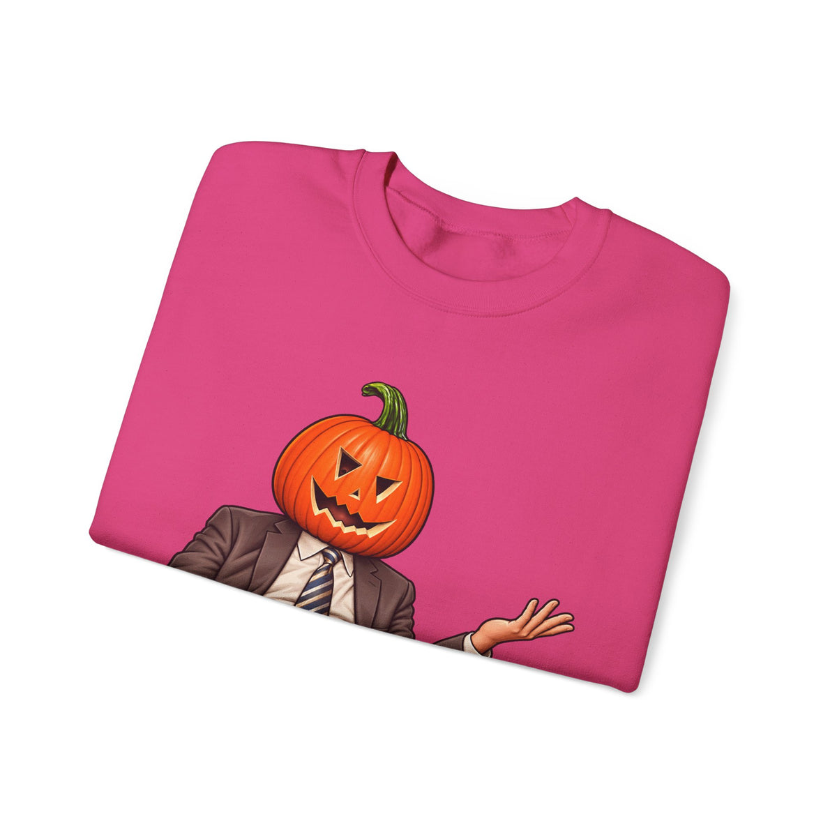 Pumpkin Head Office Cartoon - Crewneck Sweatshirt