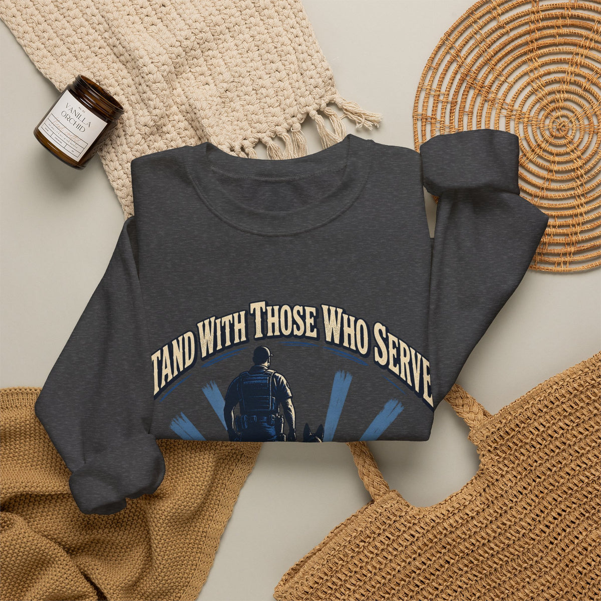 Stand With Those Who Serve Police K9 - Crewneck Sweatshirt