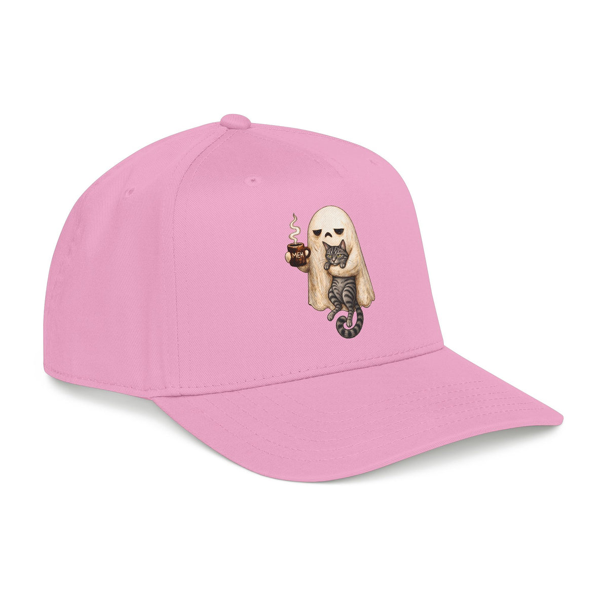 Meh Ghost and Gray Tabby Cat - OTTO Baseball Hat