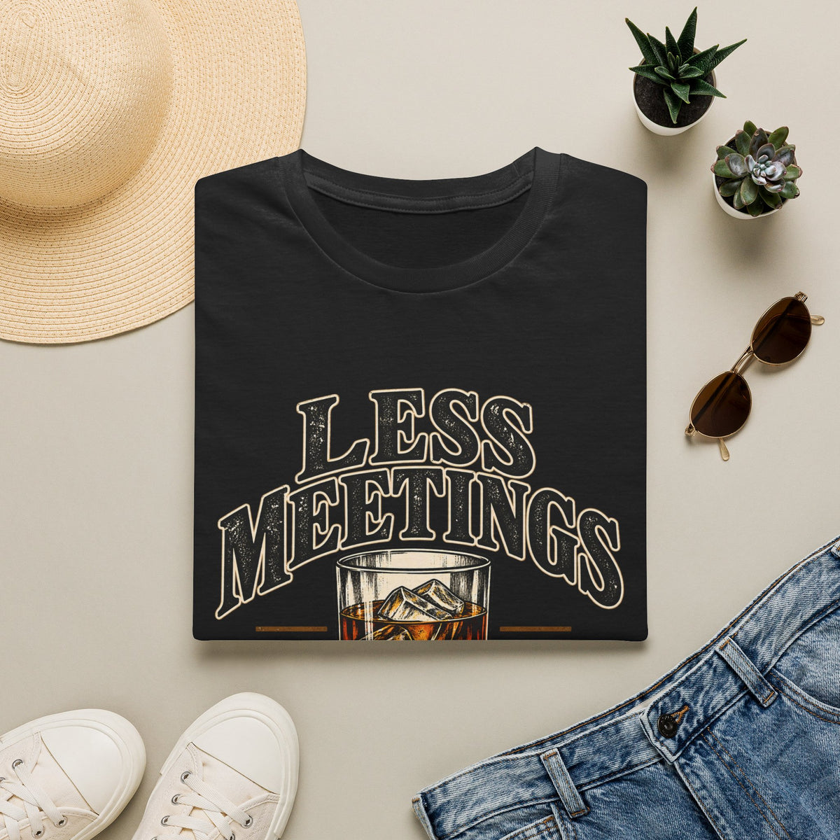 Less Meetings More Whiskey - Classic Tee