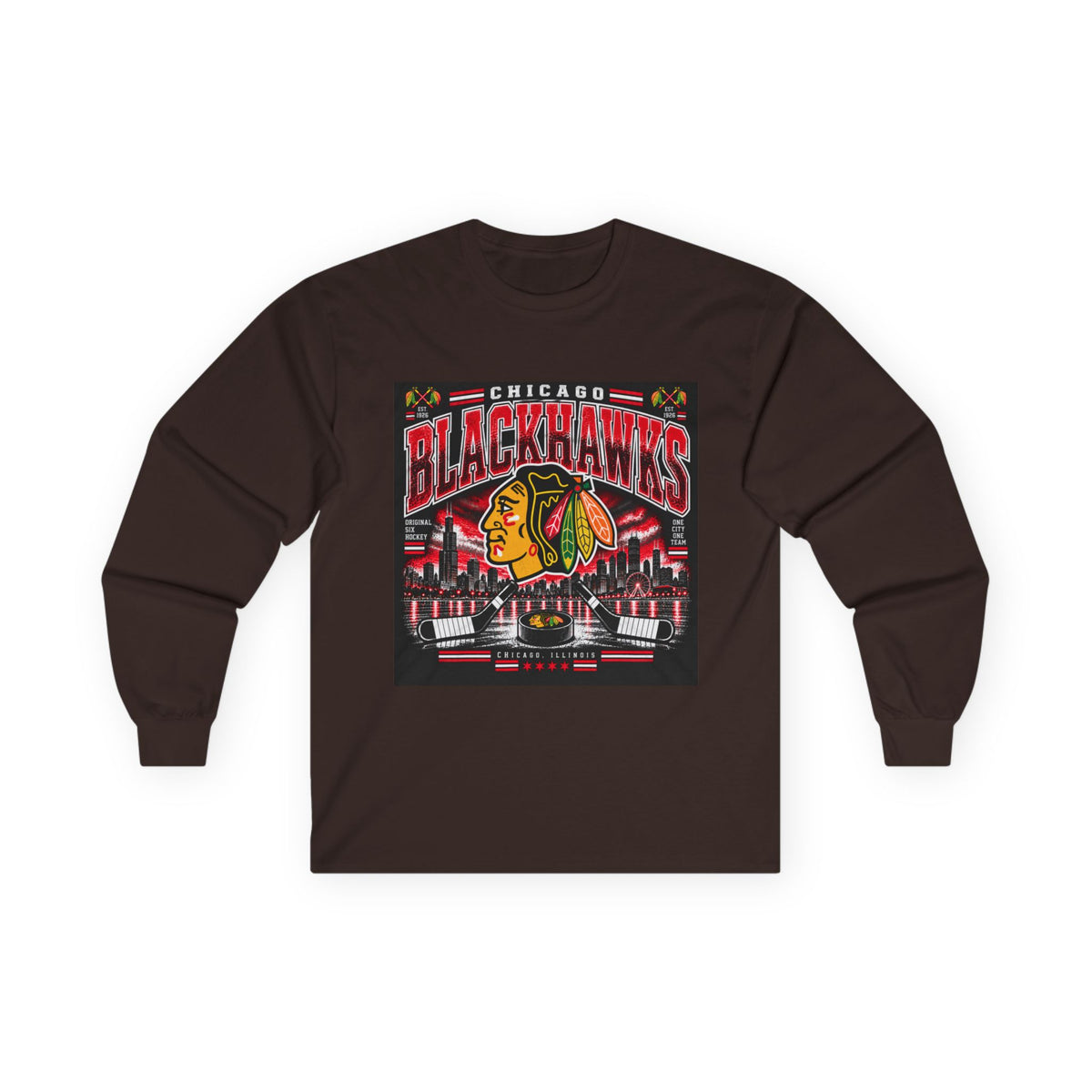 Chicago Blackhawks Heritage - Unisex Ultra Cotton Long Sleeve Tee