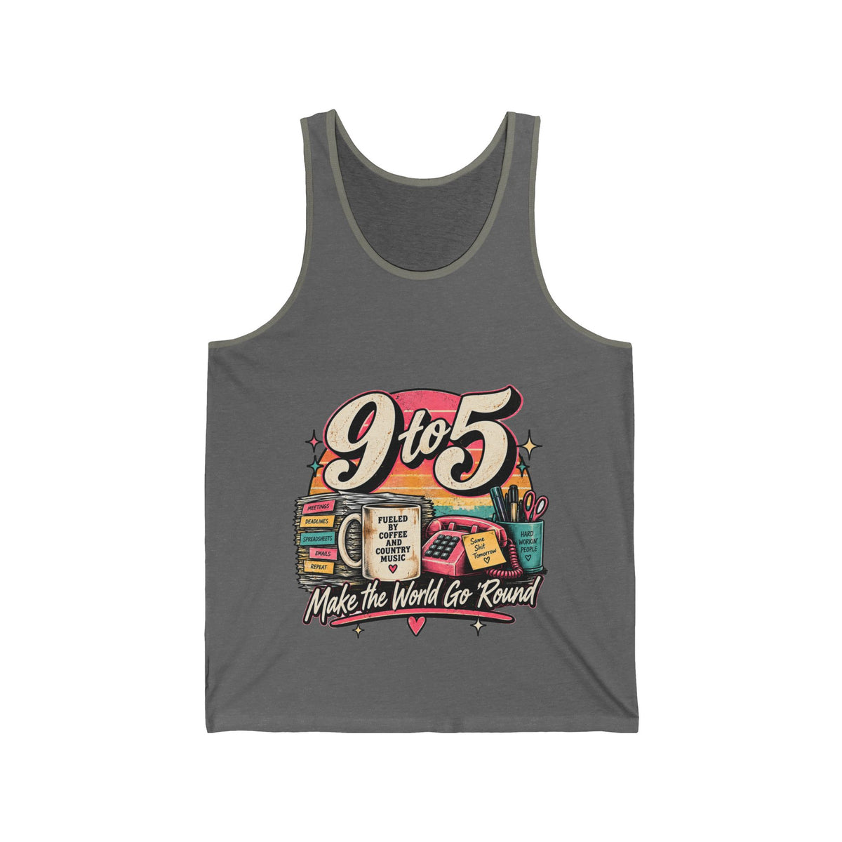9to5 Make the World Go Round - Athletic Tank