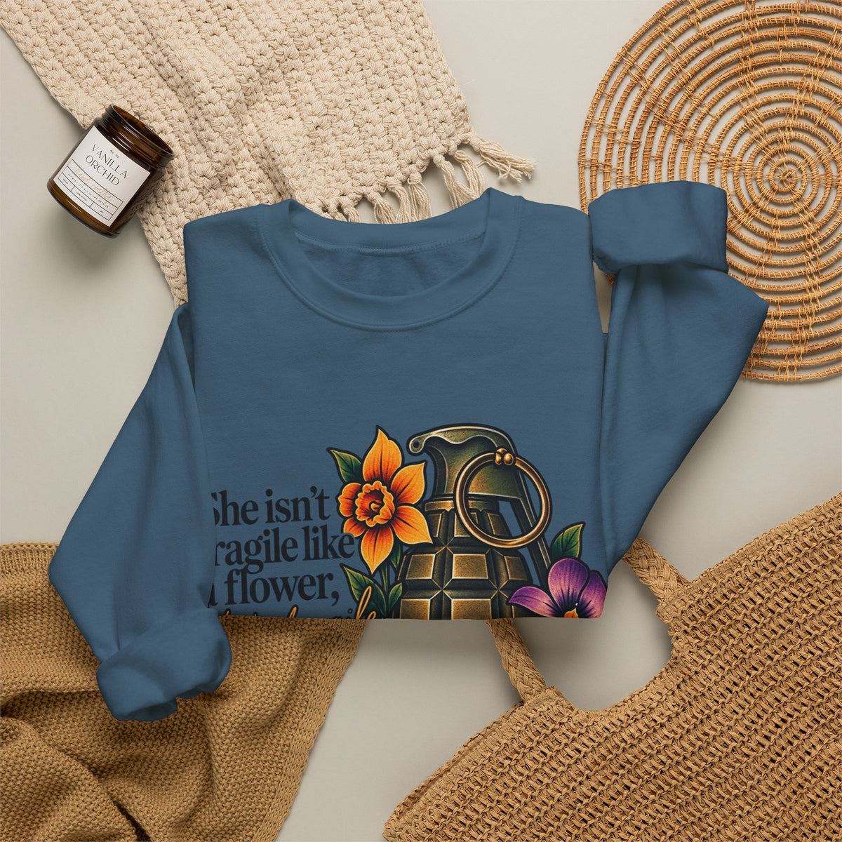 Fragile Like a Bomb - Floral Grenade - Crewneck Sweatshirt