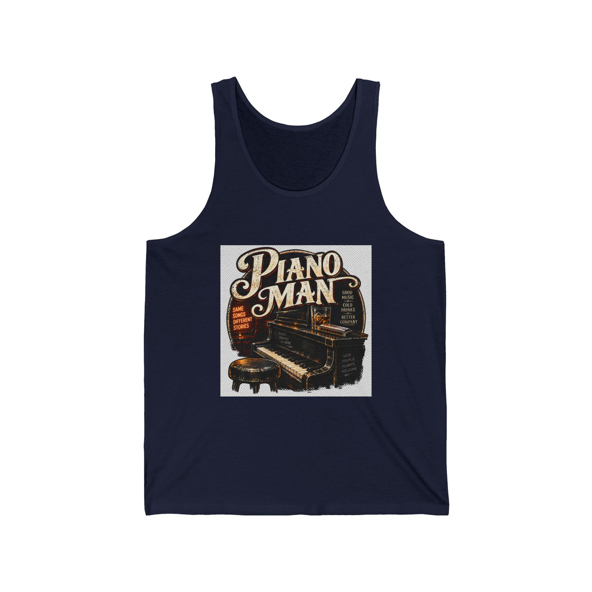 Piano Man Retro Bar - Athletic Tank