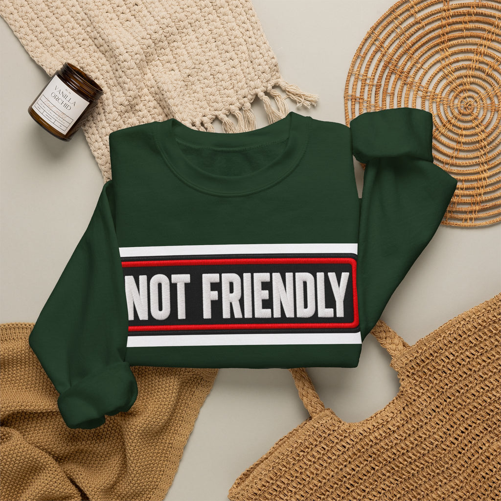 Not Friendly - Service Dog Patch - Crewneck Sweatshirt