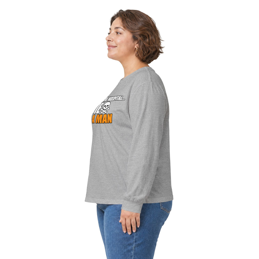 Dont Go to the Hospital - White Outlined - Unisex Ultra Cotton Long Sleeve Tee