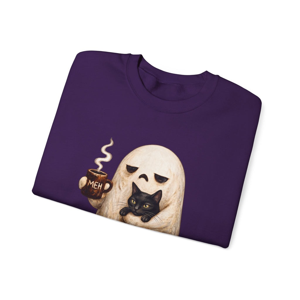 Meh Ghost and Black Cat - Crewneck Sweatshirt