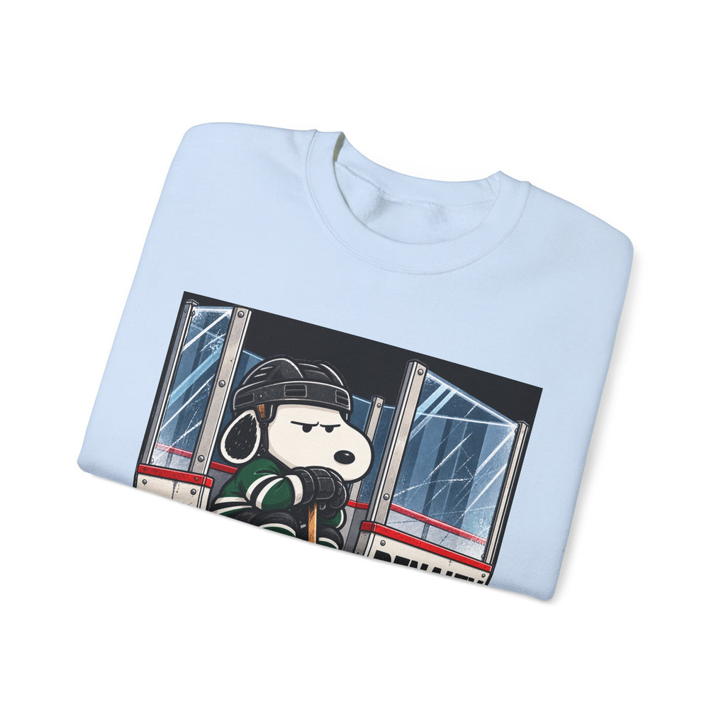 Snoopy Hockey Penalty Box Green - Crewneck Sweatshirt
