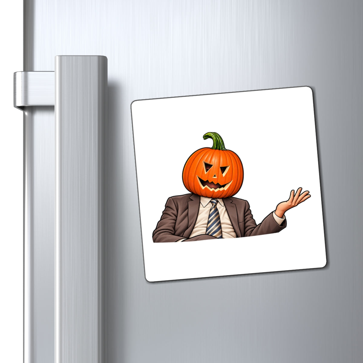 Pumpkin Head Office Cartoon - Magnet