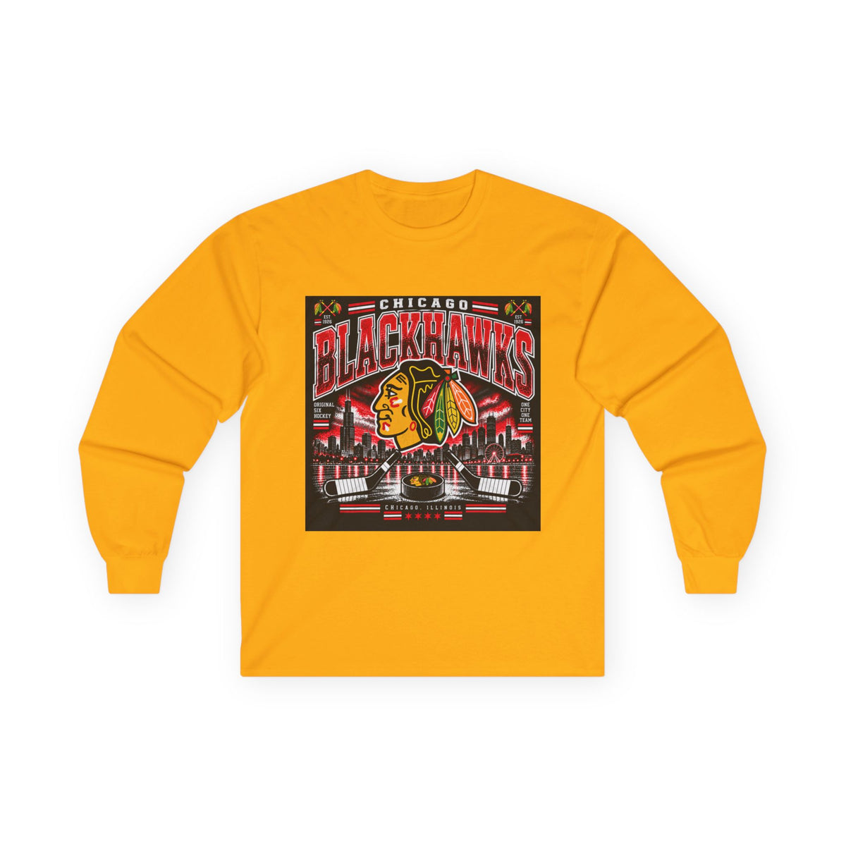 Chicago Blackhawks Heritage - Unisex Ultra Cotton Long Sleeve Tee