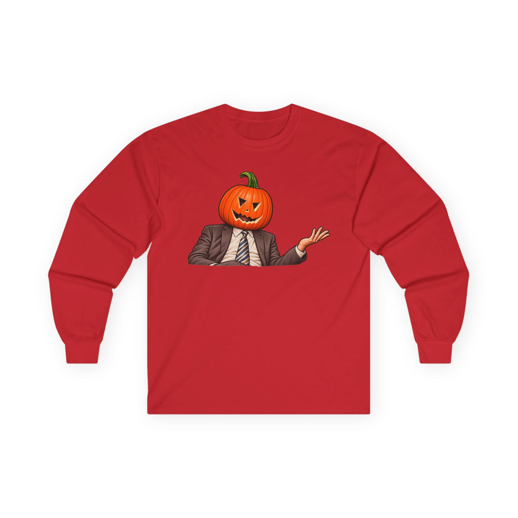Pumpkin Head Office Cartoon - Unisex Ultra Cotton Long Sleeve Tee