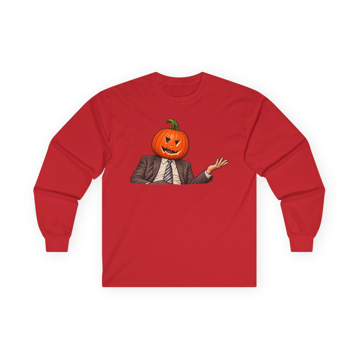 Pumpkin Head Office Cartoon - Unisex Ultra Cotton Long Sleeve Tee