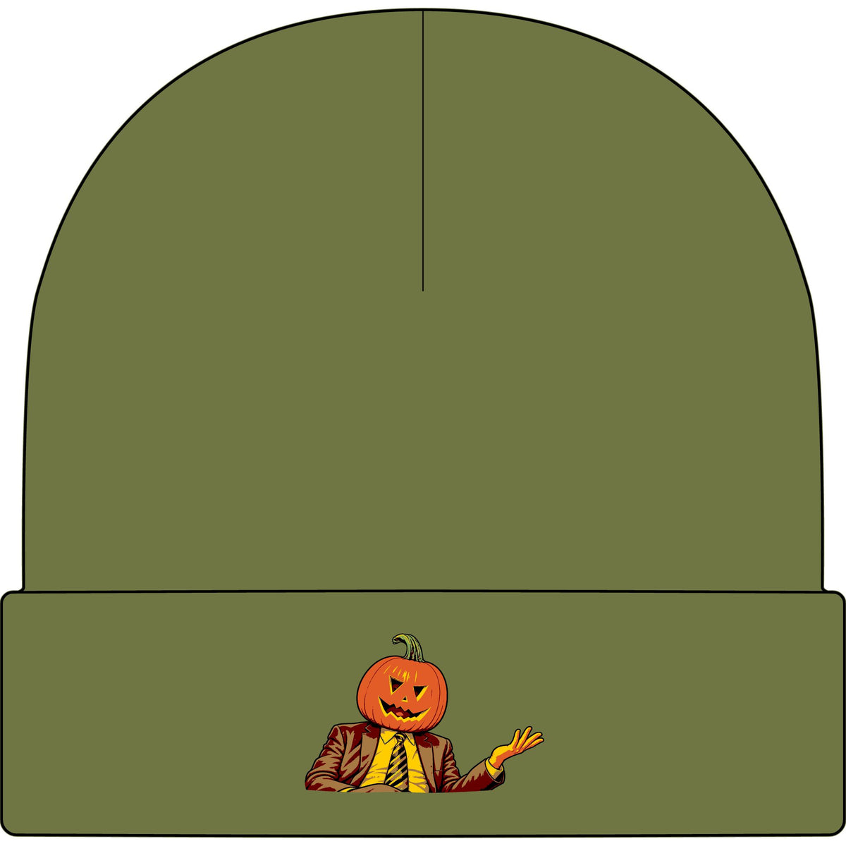 Pumpkin Head Office Cartoon - AS Colour 1107 Cuff Beanie