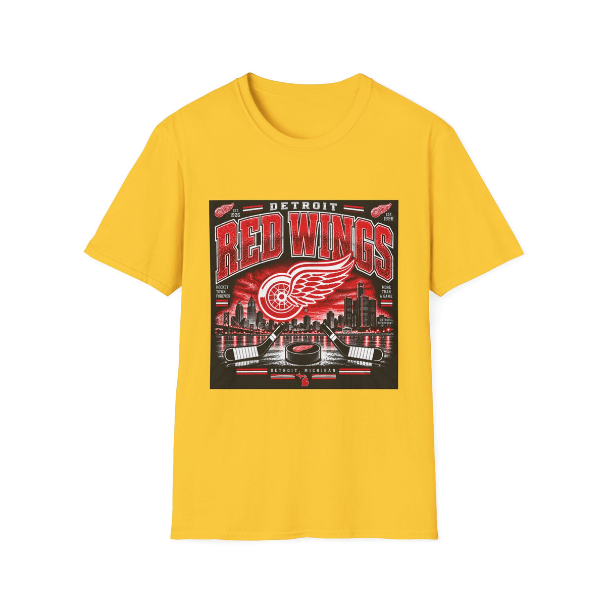 Detroit Red Wings Hockey Skyline - Classic Tee