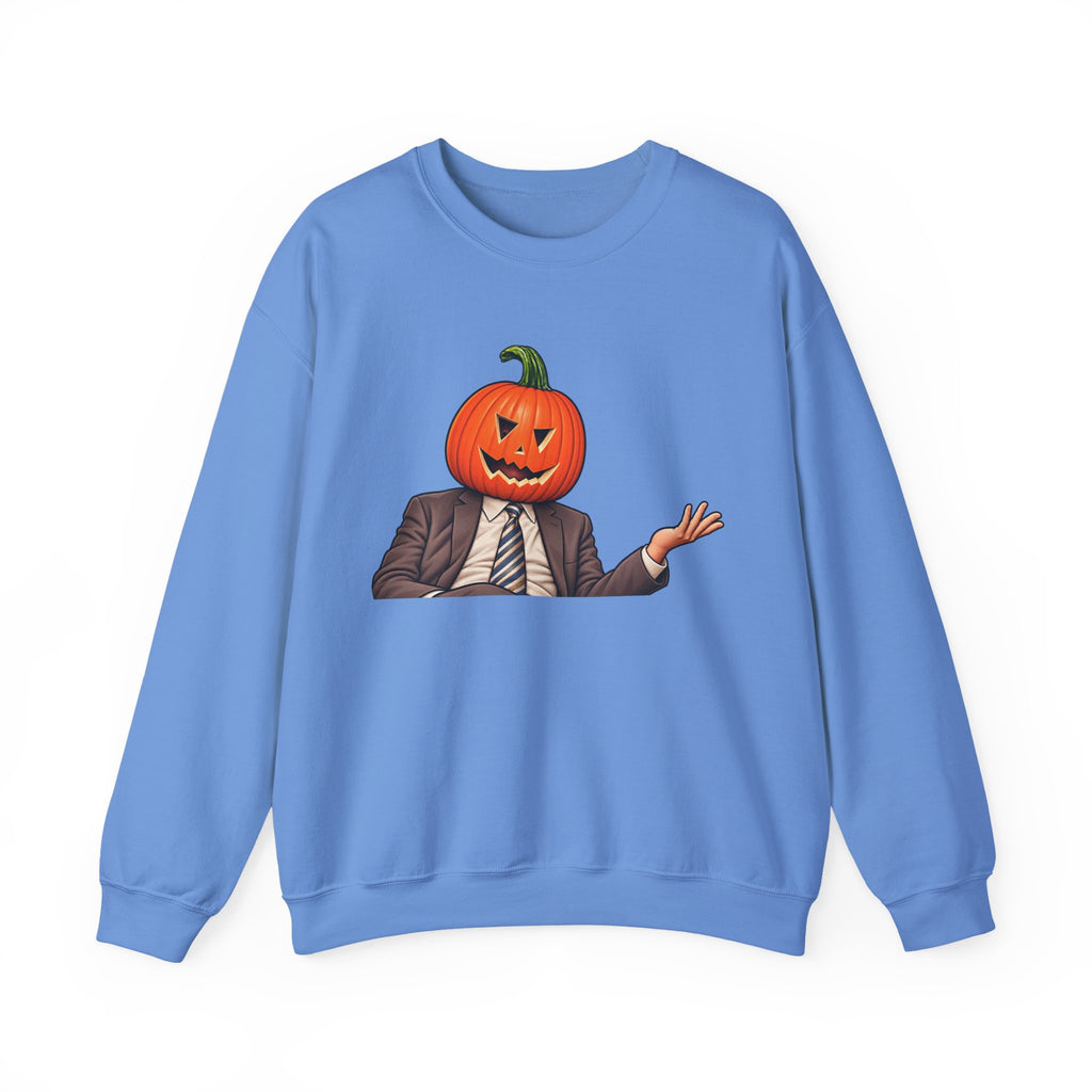 Pumpkin Head Office Cartoon - Crewneck Sweatshirt