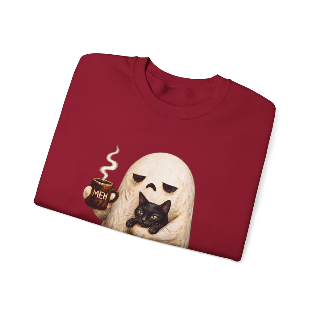 Meh Ghost and Black Cat - Crewneck Sweatshirt