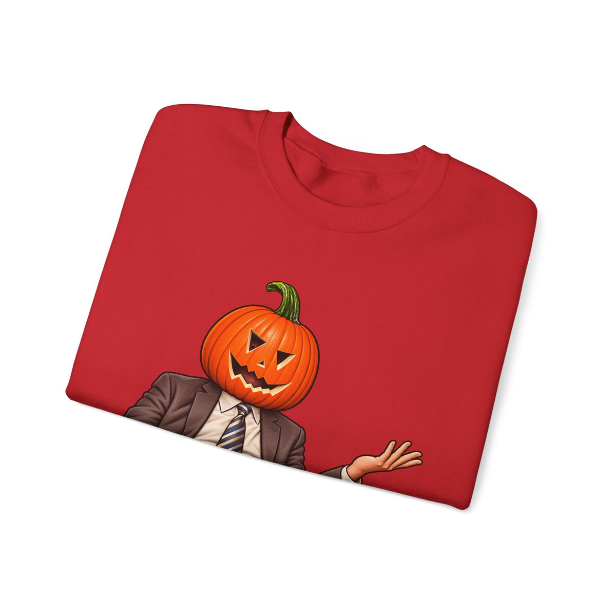 Pumpkin Head Office Cartoon - Crewneck Sweatshirt