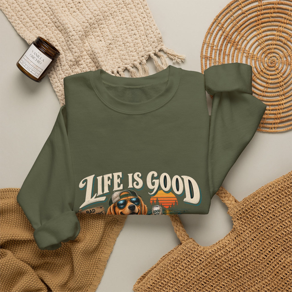 Life is Good Floatin' - Crewneck Sweatshirt