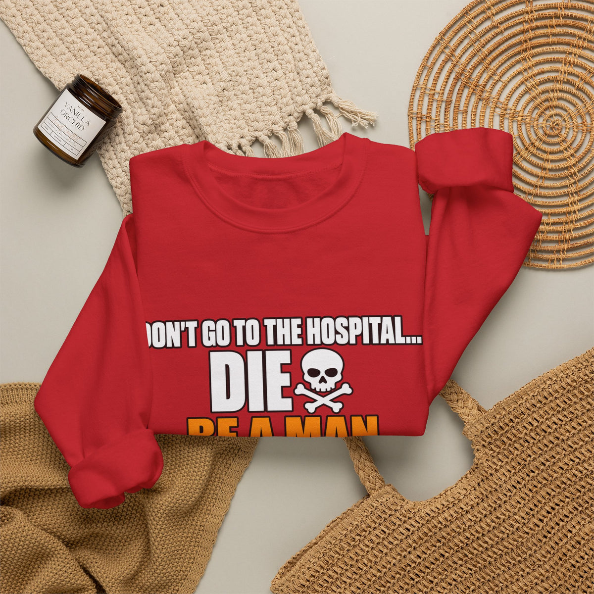 Dont Go to the Hospital - White Outlined - Crewneck Sweatshirt