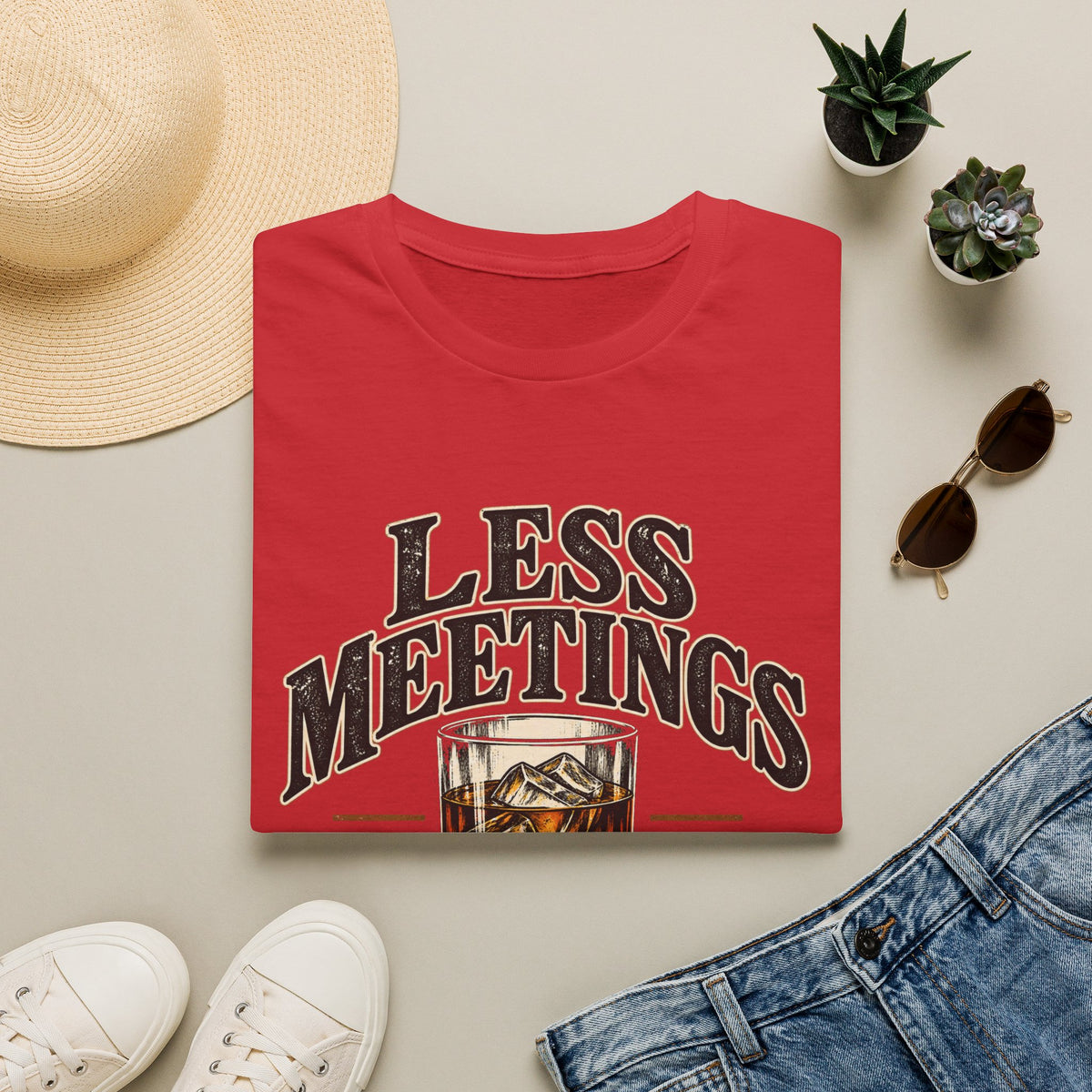 Less Meetings More Whiskey - Classic Tee