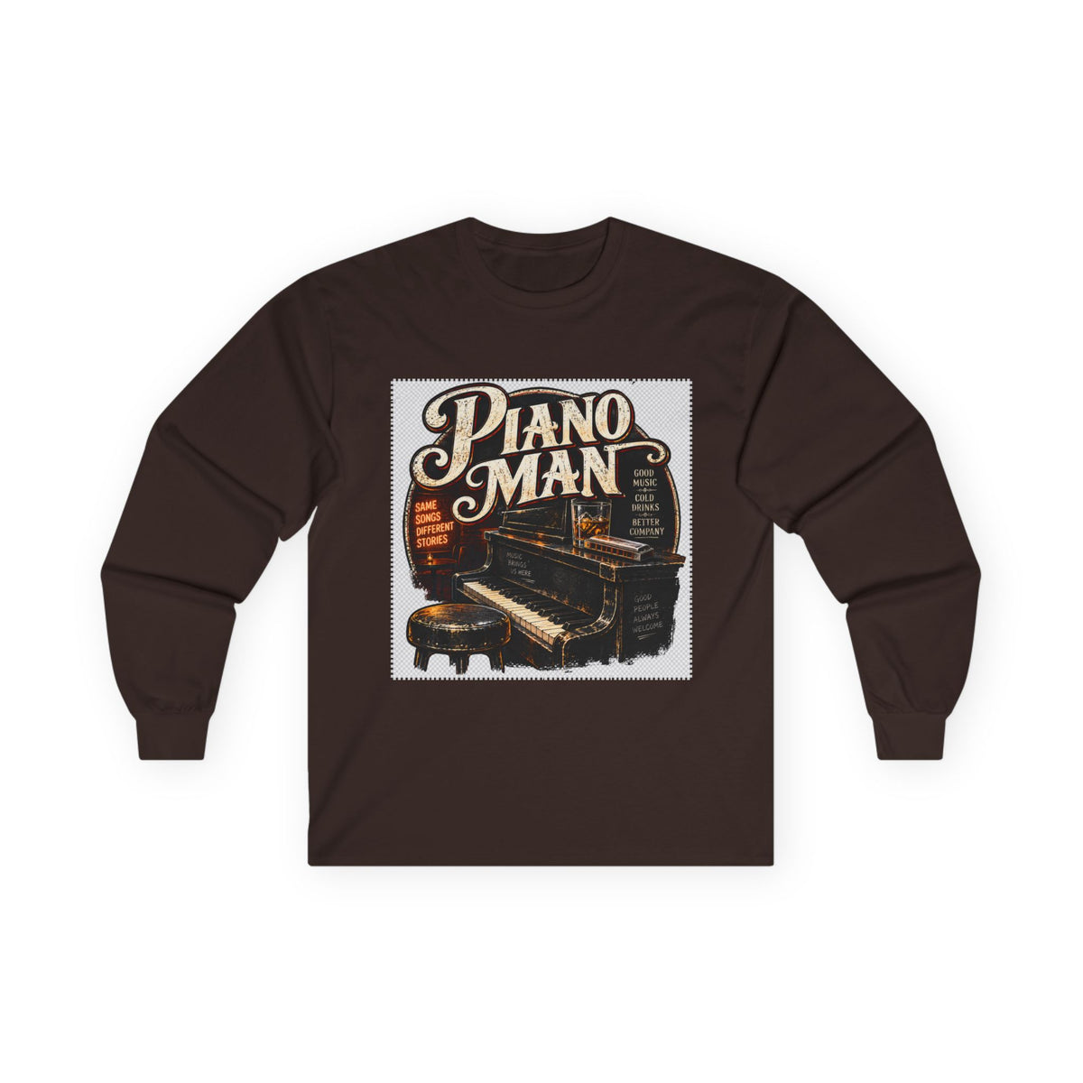 Piano Man Retro Bar - Unisex Ultra Cotton Long Sleeve Tee