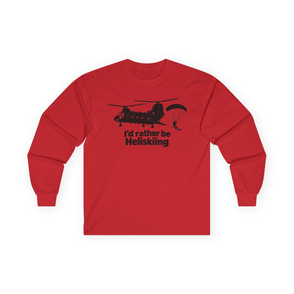 Id Rather Be Heliskiing - Unisex Ultra Cotton Long Sleeve Tee