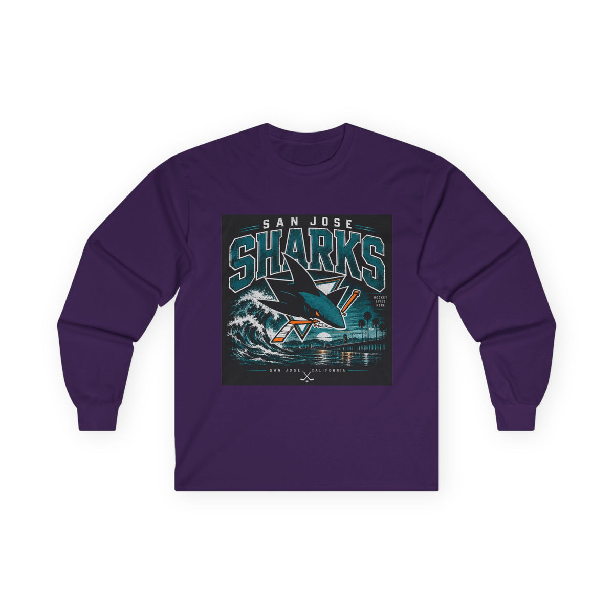 Sharks Wave Hockey Tee - Unisex Ultra Cotton Long Sleeve Tee