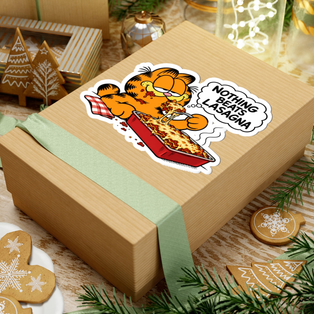 Nothing Beats Lasagna - Kiss-Cut Sticker
