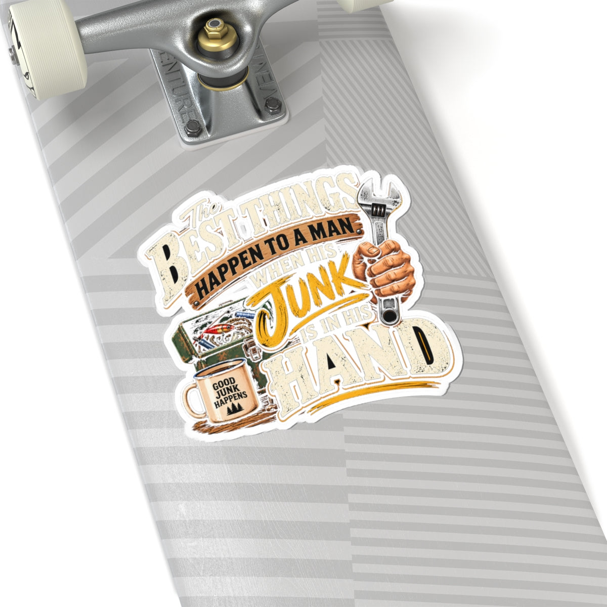 Best Things Happen in a Man's Hand - Kiss-Cut Sticker